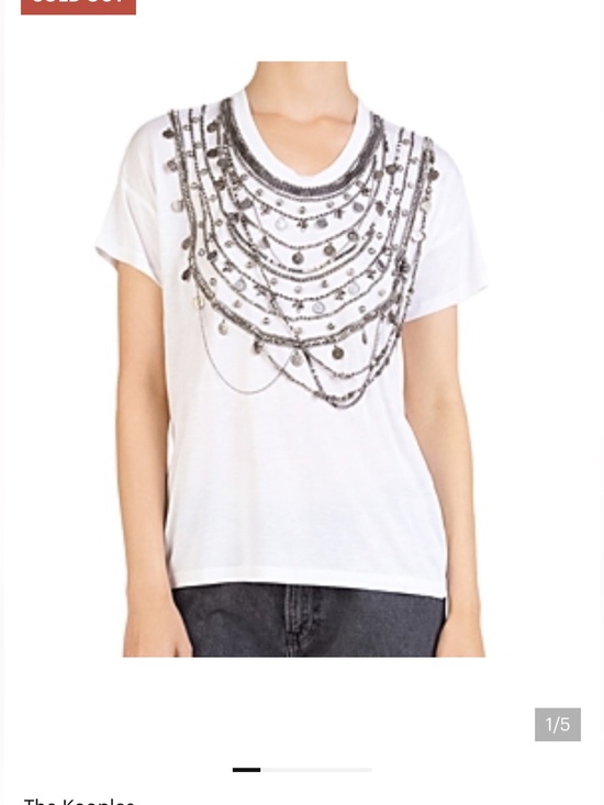 The Kooples Tops - The Kooples Black Embellished Necklace-Print T-Shirt